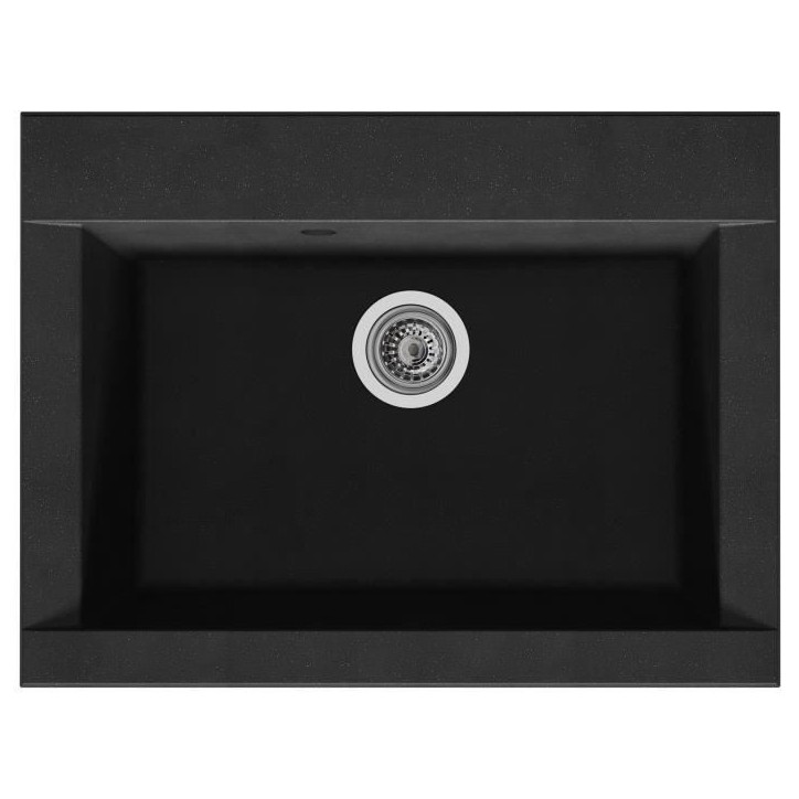 STRADOUR Evier cuisine a encastrer 1 bac sans égouttoir Hexo - Résine - 66 x 50 cm - Noir STRADOUR Evier cuisine a encastrer 1 bac sans égouttoir Hexo - Résine - 66 x 50 cm - Noir