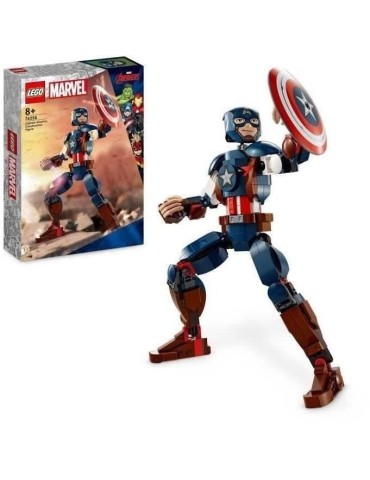 LEGO Marvel 76258 La Figurine de Captain America avec Bouclier, Jouet et Décoration Avengers