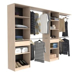EKIPA Dressing extensible - 2 colonnes avec 2 tiroirs et 10 étageres