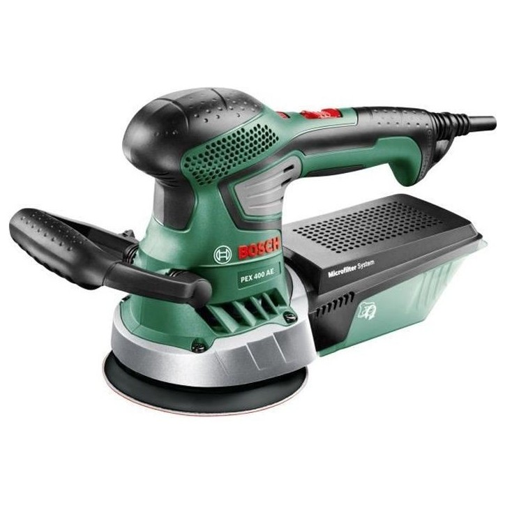 Ponceuse excentrique filaire Bosch - PEX 400 AE (350W, livrée avec coffret de rangement, 1 paper assistant, 1 papier abrasif G