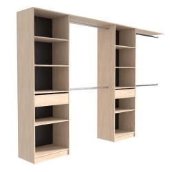 EKIPA Dressing extensible - 2 colonnes avec 2 tiroirs et 10 étageres