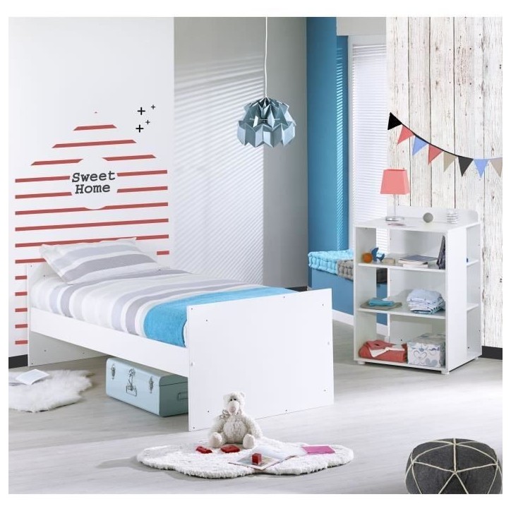SAUTHON ELOI Lit Combiné 3 en 1 Évolutif 60 x 120 en 90x190 cm - Blanc