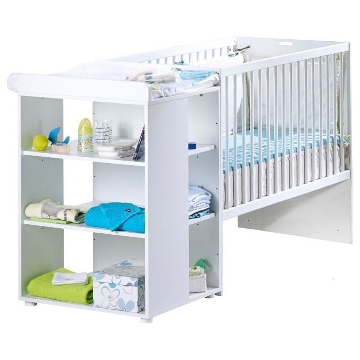 SAUTHON ELOI Lit Combiné 3 en 1 Évolutif 60 x 120 en 90x190 cm - Blanc