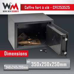 Coffre fort électronique - Work Men Security - CFE253525 - Dimensions
