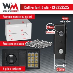 Coffre fort électronique - Work Men Security - CFE253525 - Dimensions