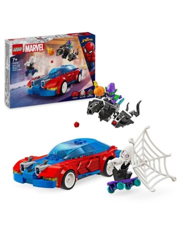 LEGO 76279 Marvel La Voiture de Course de Spider-Man contre le Bouffon Vert Venomisé, Jouet avec Minifigurines de Super-héros
