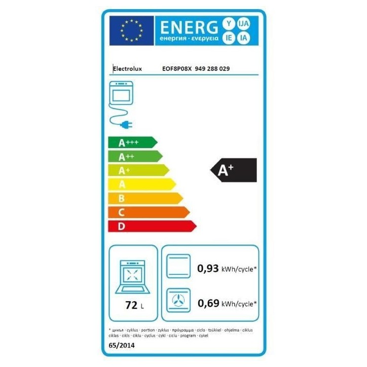 Four Pyrolyse - Chaleur tournante pulsée - ELECTROLUX EOF8P08X - 99 recettes automatiques - Interface tactile - Porte froide Four Pyrolyse - Chaleur tournante pulsée - ELECTROLUX EOF8P08X - 99 recettes automatiques - Interface tactile - Porte froide