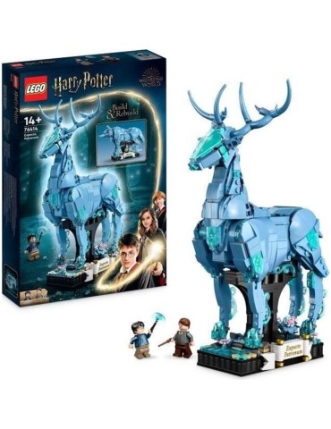 LEGO Harry Potter 76414 Expecto Patronum, Maquette 2-en-1 avec Figurines Animales Cerf et Loup