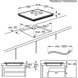 Table de cuisson ELECTROLUX - 4 foyers - L60 x 67,80 cm - LIV6343 - 73