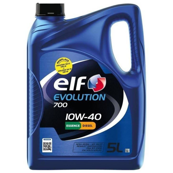 Huile moteur - ELF - Evolution 700 10W-40 - 5L Huile moteur - ELF - Evolution 700 10W-40 - 5L