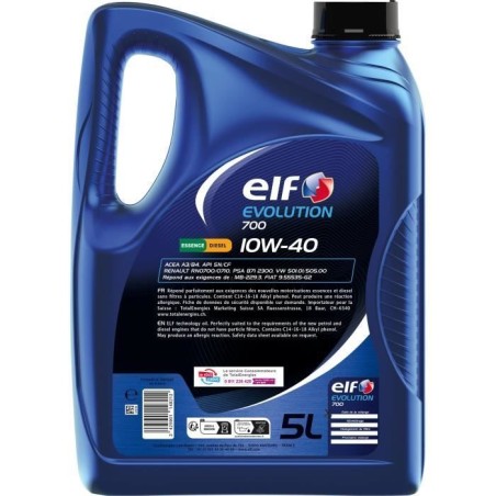 Huile moteur - ELF - Evolution 700 10W-40 - 5L