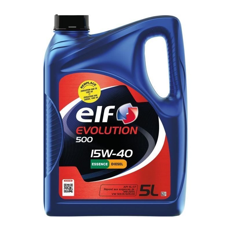 Huile moteur - ELF - Evolution 500 15W-40 - 5L Huile moteur - ELF - Evolution 500 15W-40 - 5L