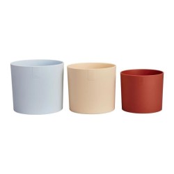 ELHO Pots de fleur Lex Pott - Set 14 cm - Bleu Rose Orange - L 14 x W