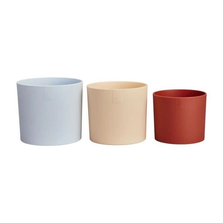 ELHO Pots de fleur Lex Pott - Set 14 cm - Bleu Rose Orange - L 14 x W 13.8 x H 12 cm - Intérieur - 100% recyclé ELHO Pots de fleur Lex Pott - Set 14 cm - Bleu Rose Orange - L 14 x W 13.8 x H 12 cm - Intérieur - 100% recyclé