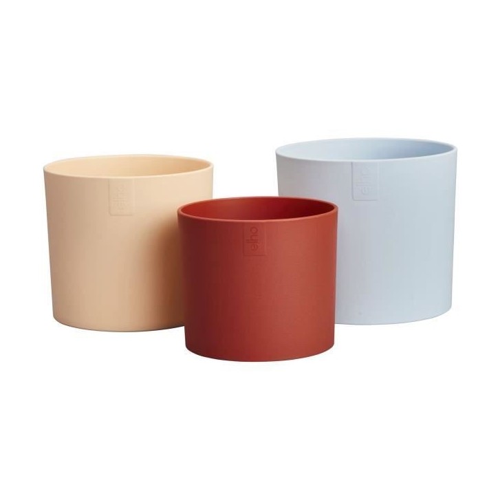 ELHO Pots de fleur Lex Pott - Set 14 cm - Bleu Rose Orange - L 14 x W 13.8 x H 12 cm - Intérieur - 100% recyclé ELHO Pots de fleur Lex Pott - Set 14 cm - Bleu Rose Orange - L 14 x W 13.8 x H 12 cm - Intérieur - 100% recyclé