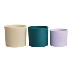 ELHO Pots de fleur Lex Pott - Set 14 cm - Blanc Vert Violet - L 14 x W
