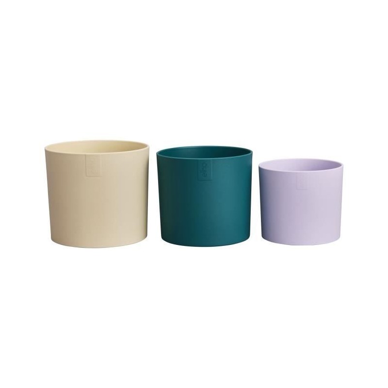 ELHO Pots de fleur Lex Pott - Set 14 cm - Blanc Vert Violet - L 14 x W ELHO Pots de fleur Lex Pott - Set 14 cm - Blanc Vert Violet - L 14 x W