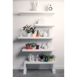 ELHO Pots de fleur Lex Pott - Set 14 cm - Blanc Vert Violet - L 14 x W