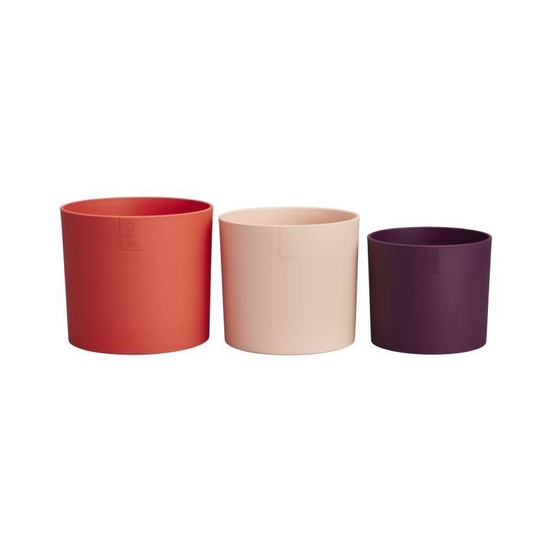 ELHO Pots de fleur Lex Pott - Set 14 cm - Rouge Rose Violet - L 14 x W ELHO Pots de fleur Lex Pott - Set 14 cm - Rouge Rose Violet - L 14 x W