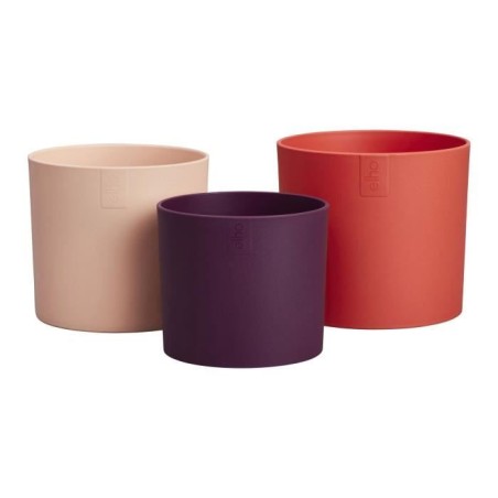 ELHO Pots de fleur Lex Pott - Set 14 cm - Rouge Rose Violet - L 14 x W 13.8 x H 12 cm - Intérieur - 100% recyclé