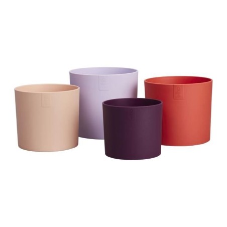 ELHO Pots de fleur Lex Pott - Set 15 cm - Violet Rouge Rose Violet - L 15 x W 14.8 x H 14 cm - Intérieur - 100% recyclé