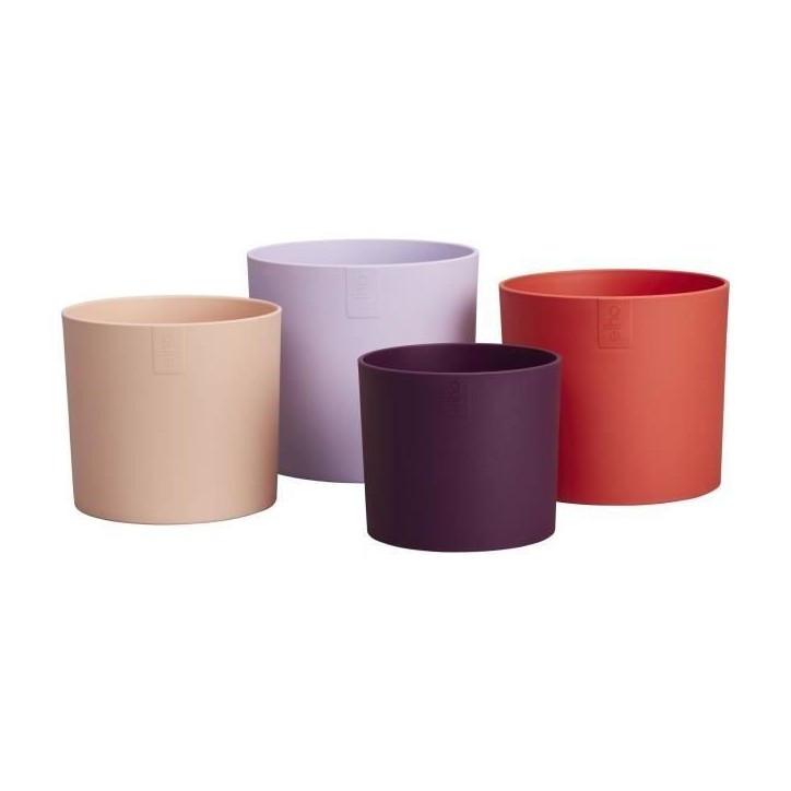 ELHO Pots de fleur Lex Pott - Set 15 cm - Violet Rouge Rose Violet - L 15 x W 14.8 x H 14 cm - Intérieur - 100% recyclé