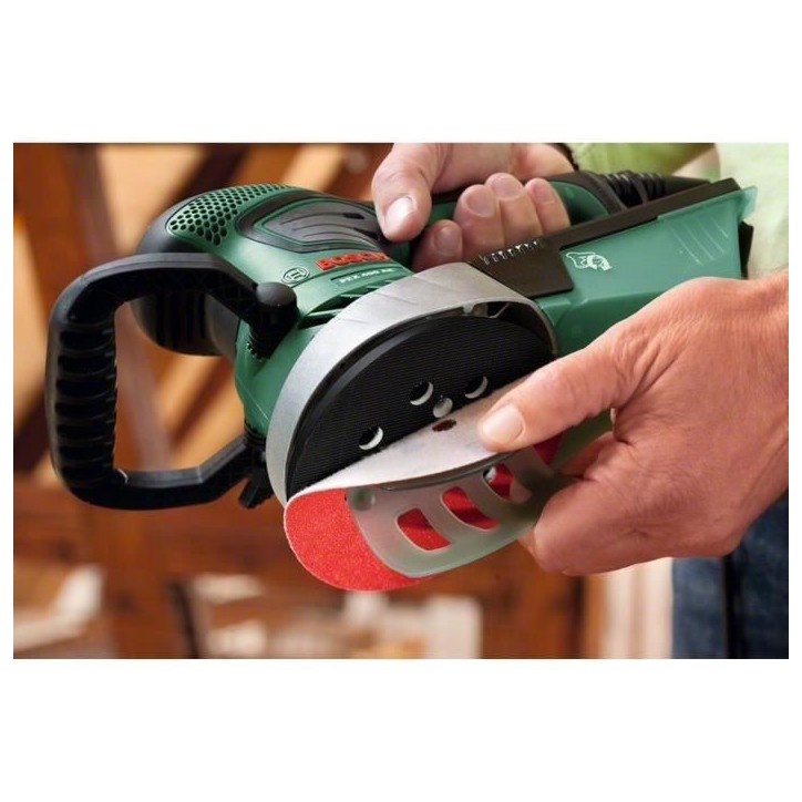 Ponceuse excentrique filaire Bosch - PEX 400 AE (350W, livrée avec coffret de rangement, 1 paper assistant, 1 papier abrasif G