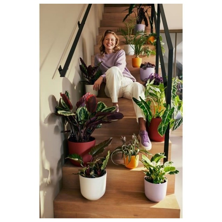 ELHO Pot de fleur Jazz Rond - Blanc - Ø 26 x H 24 cm - Intérieur - 100% recyclé