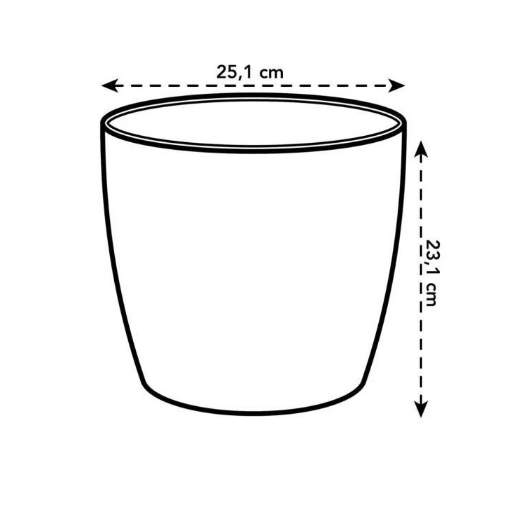 ELHO Pot de fleur BRUSSELS rond - Ø 24.3 x H 23.2 cm - Blanc