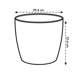 ELHO Pot de fleur BRUSSELS rond - Ø 29.5 x H 27.1 cm - Blanc