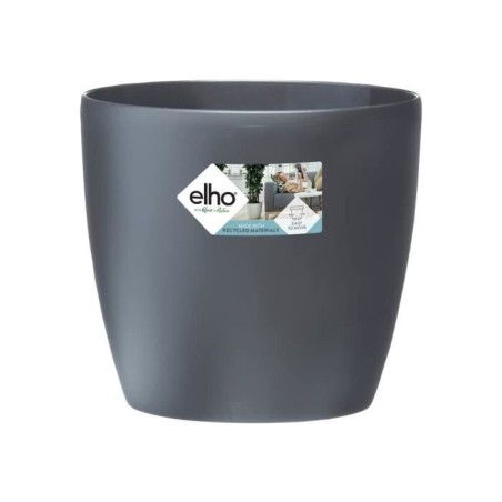 ELHO Pot de fleurs rond Brussels avec roues - Ø 39 x H 37 cm - Intérieur - 100% recyclé - Noir