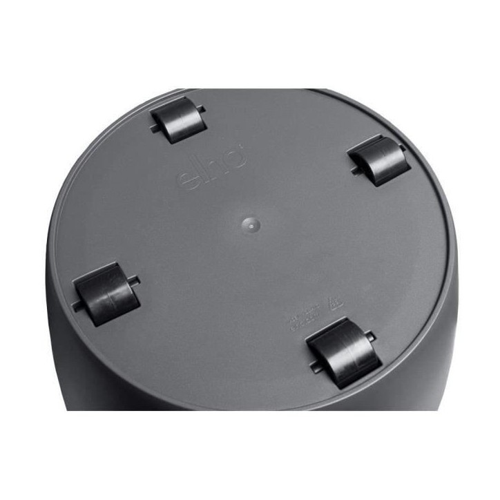 ELHO Pot de fleurs rond Brussels avec roues - Ø 39 x H 37 cm - Intérieur - 100% recyclé - Noir ELHO Pot de fleurs rond Brussels avec roues - Ø 39 x H 37 cm - Intérieur - 100% recyclé - Noir