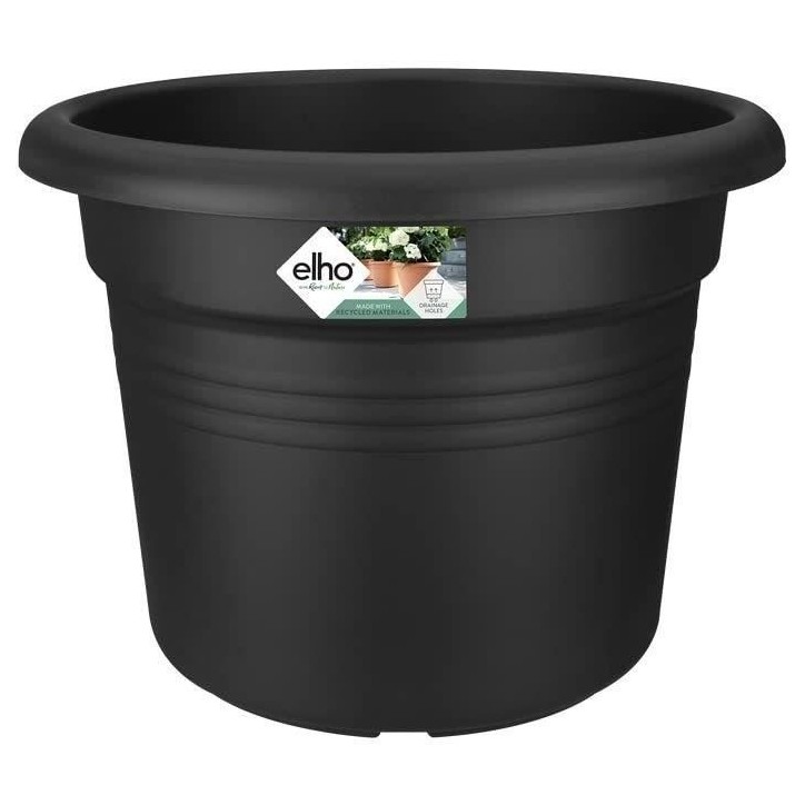 ELHO Pot de fleurs Rond GREEN BASICS - Plastique - Ø43,8 x H33,8 cm - Terre cuite doux