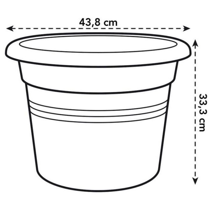 ELHO Pot de fleurs Rond GREEN BASICS - Plastique - Ø43,8 x H33,8 cm - Terre cuite doux