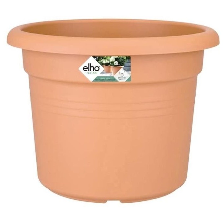 ELHO Pot de fleurs Green Basics cilinder - Ø 43,8 x H 33,8cm - Terre cuite doux ELHO Pot de fleurs Green Basics cilinder - Ø 43,8 x H 33,8cm - Terre cuite doux