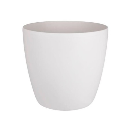 ELHO Pot de fleurs rond Brussels avec roues - Ø 47 x H 44 cm - Intérieur - 100% recyclé - Blanc