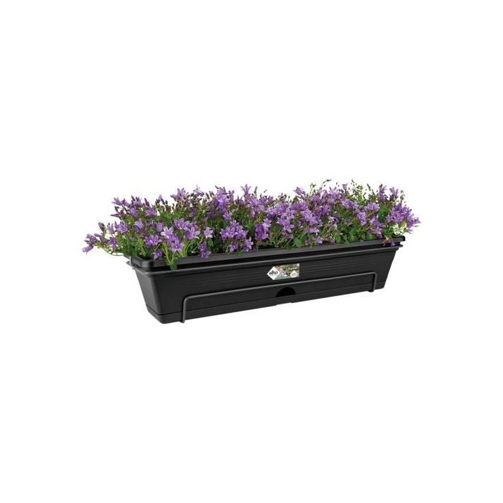 ELHO Balconniere Green Basics Allin1 - Extérieur & Balcon - L 25,7 x W 47,3 x H 16,7 cm - Vivre noir