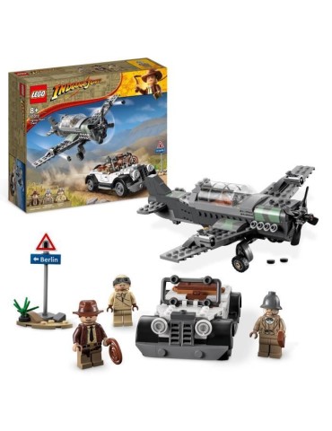 LEGO Indiana Jones 77012 La Poursuite en Avion de Combat, Jouet avec Maquette Avion et Voiture