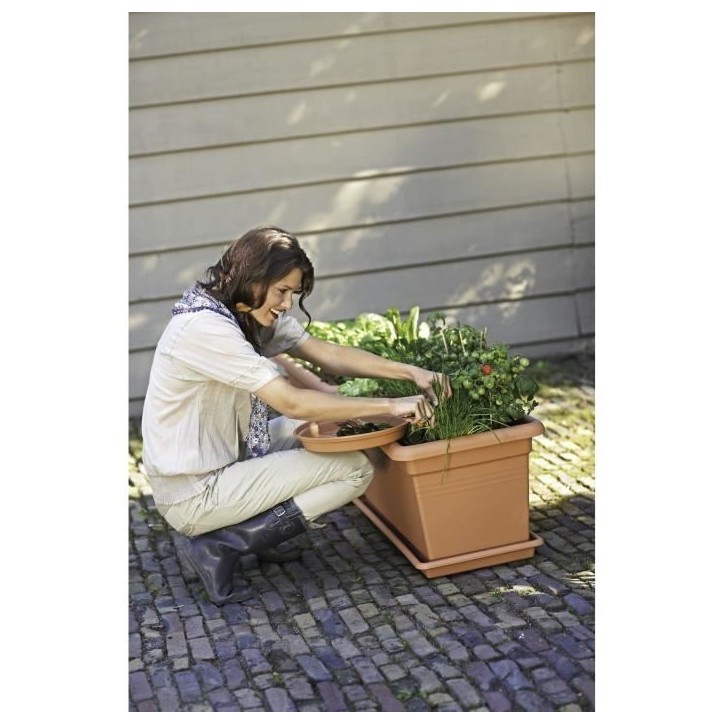 ELHO Soucoupe pour jardiniere Green Basics 100 - Terre cuite doux - XXL - Extérieur - Ø 89,7 x H 5,7 cm ELHO Soucoupe pour jardiniere Green Basics 100 - Terre cuite doux - XXL - Extérieur - Ø 89,7 x H 5,7 cm
