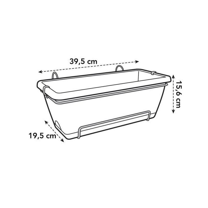 ELHO Balconniere BARCELONA - 39,5 x 19,5 x 15,6 cm - Anthracite