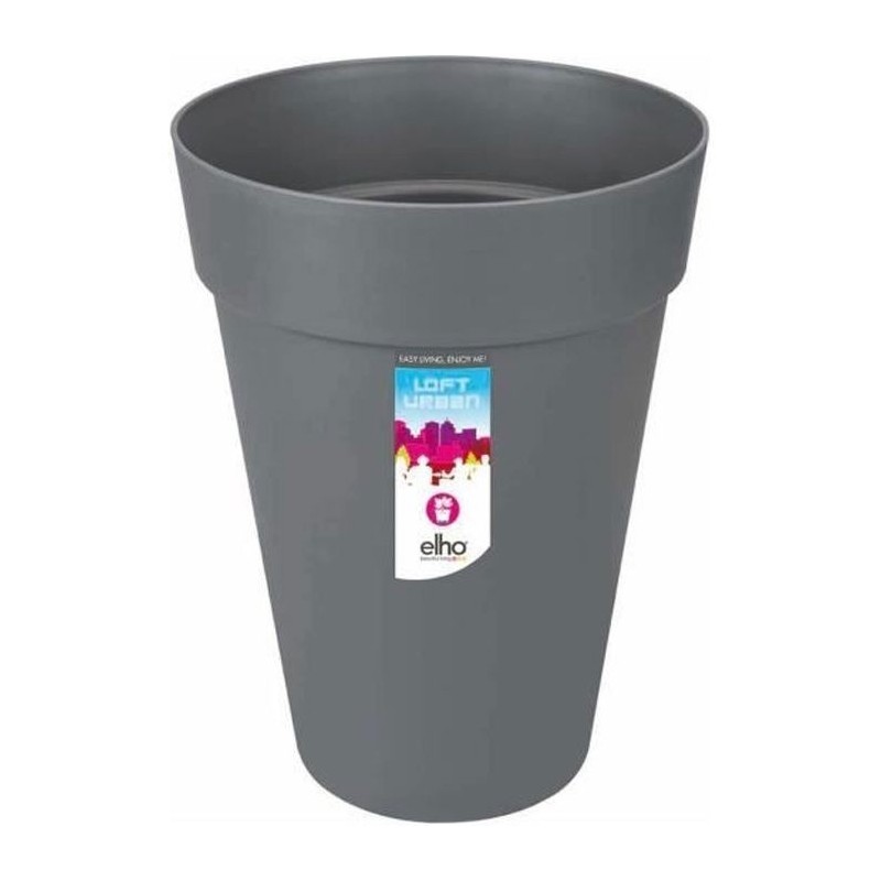ELHO Pot de fleur Rond Loft Urban - Ø 34 x 45,6 cm - 23 l - Gris anth ELHO Pot de fleur Rond Loft Urban - Ø 34 x 45,6 cm - 23 l - Gris anth