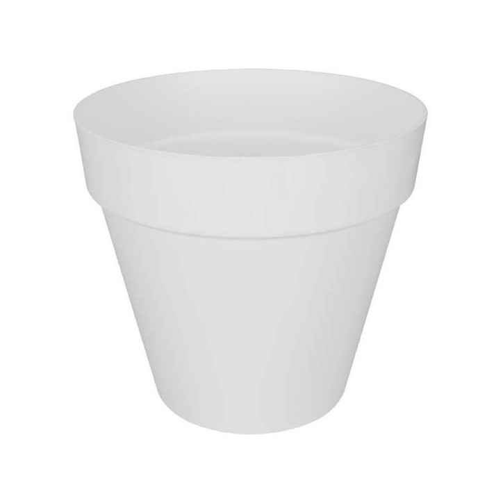 ELHO Pot de fleur rond LOFT URBAN - 48 L - Ø 50 x H.44 cm - Blanc - Plastique ELHO Pot de fleur rond LOFT URBAN - 48 L - Ø 50 x H.44 cm - Blanc - Plastique