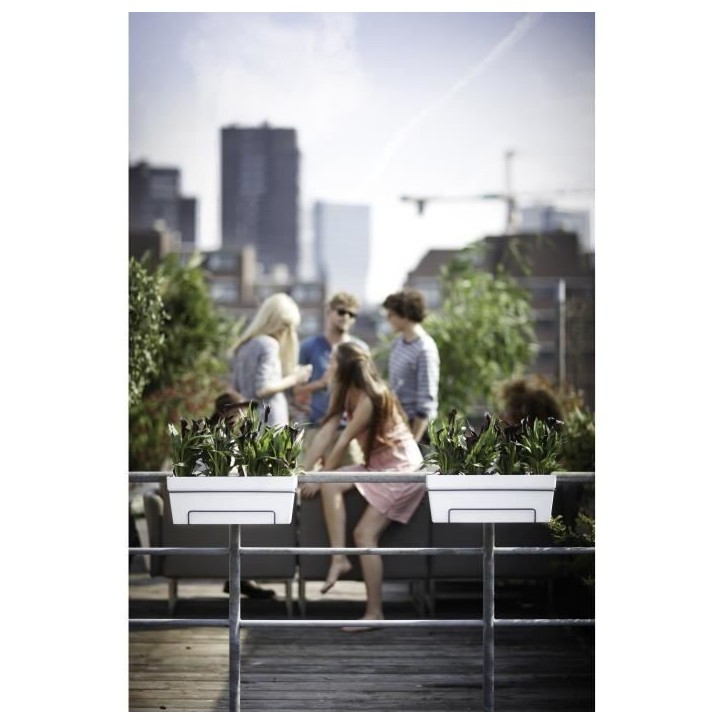 ELHO Balconniere Loft Urban Allin1 - L 49 x W 27 x H 21 cm - Balcon, extérieur - 100% recyclé - Blanc