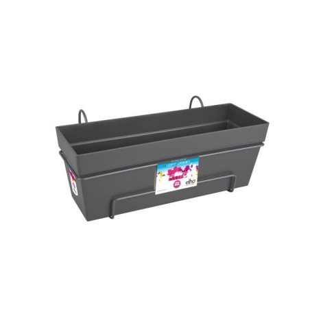 ELHO Balconniere Loft Urban Allin1 - L 49 x W 27 x H 21 cm - Balcon, extérieur - 100% recyclé - Noir