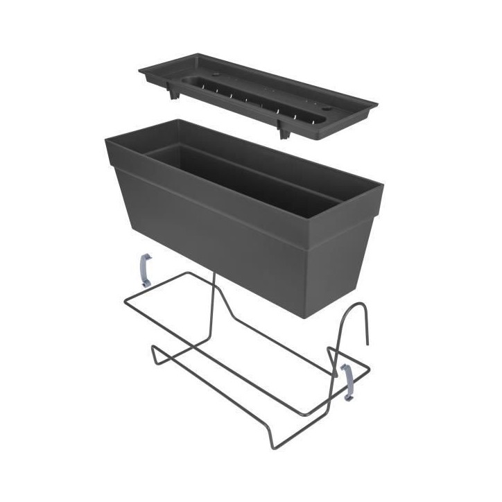ELHO Balconniere Loft Urban Allin1 - L 49 x W 27 x H 21 cm - Balcon, extérieur - 100% recyclé - Noir ELHO Balconniere Loft Urban Allin1 - L 49 x W 27 x H 21 cm - Balcon, extérieur - 100% recyclé - Noir