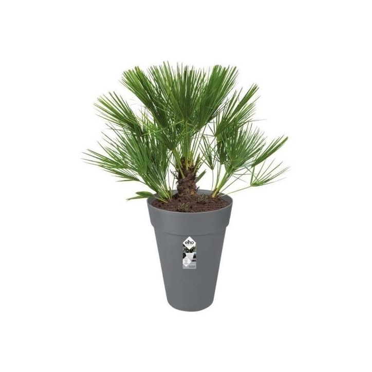 ELHO Pot de fleurs Loft Urban rond Haut - Ø 42 x H 56 cm - Extérieur - 100% recyclé - Noir