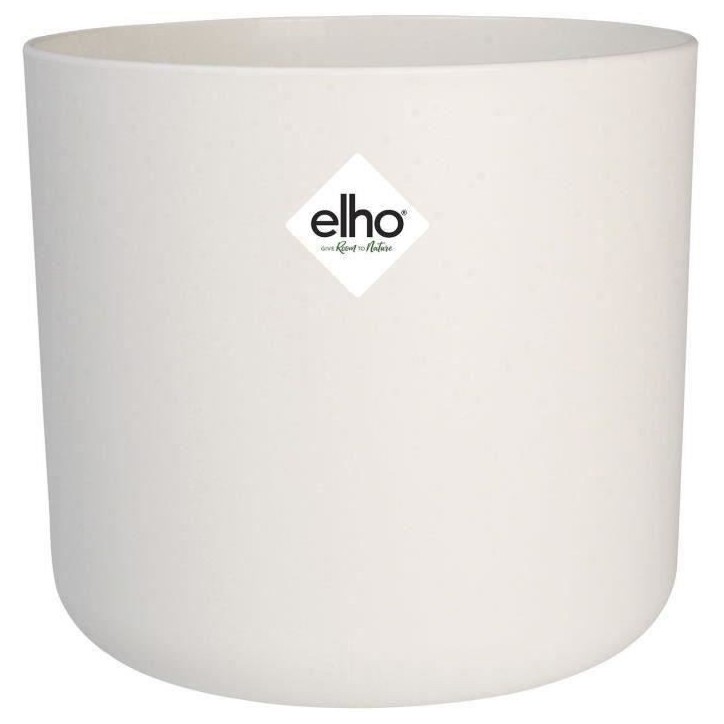 ELHO Pot de fleurs rond B.FOR Soft - Plastique - Ø24,7 x H 23,3 cm - Blanc