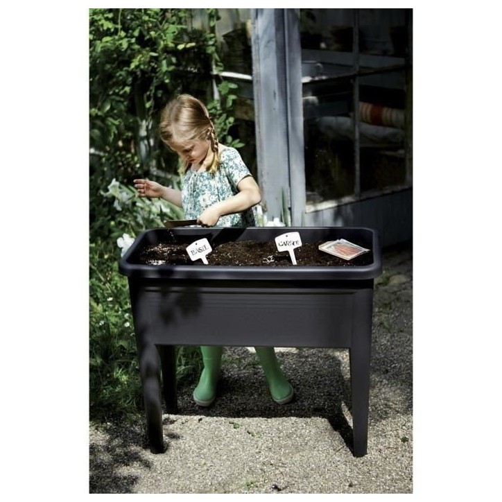 ELHO Table de culture XXL Green Basics - 75,5 x 36,5 x 65,1 cm - Noir vif ELHO Table de culture XXL Green Basics - 75,5 x 36,5 x 65,1 cm - Noir vif