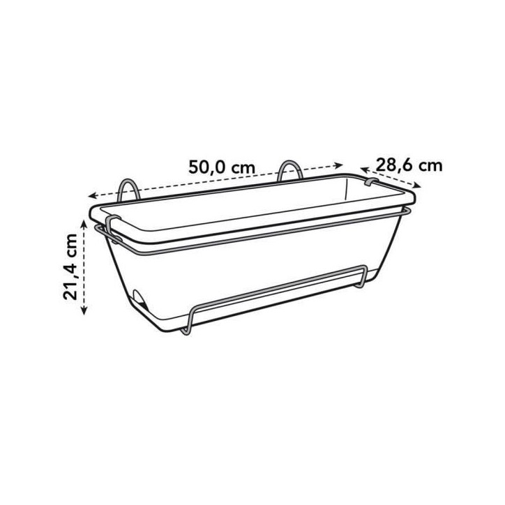 ELHO Balconniere BARCELONA ALLIN1 - 9L - 49,5x27,5x18,5cm - Balcon: extérieur - Marron - 100% recyclé