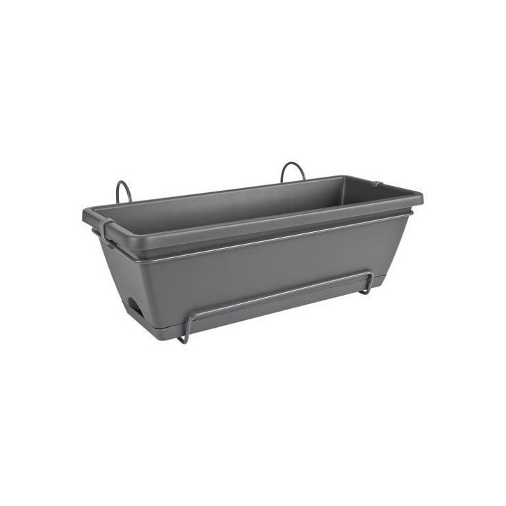 ELHO Balconniere Barcelona Allin1 - L 50 x B 28 x H 19 cm - Balcon, extérieur - 100% recyclé - Anthracite ELHO Balconniere Barcelona Allin1 - L 50 x B 28 x H 19 cm - Balcon, extérieur - 100% recyclé - Anthracite